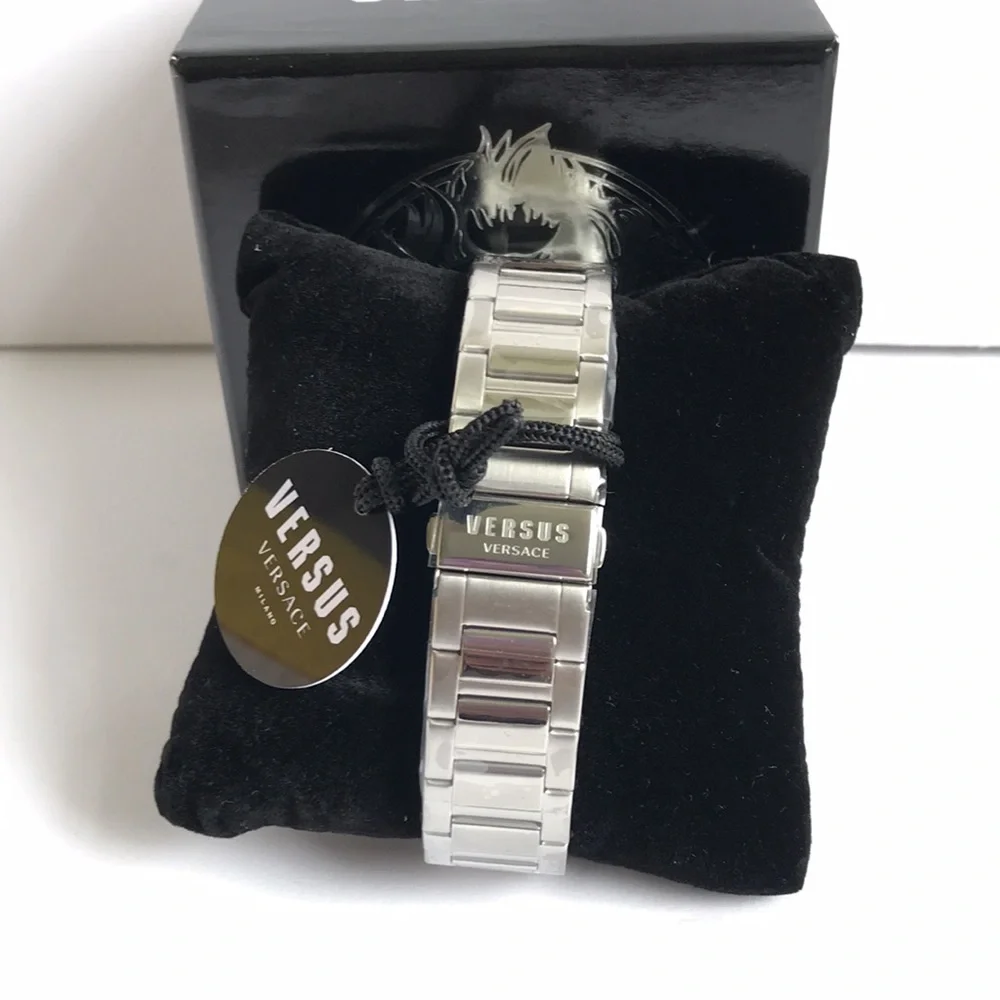Versace Stainless Steel Chronograph Watch - Black Dial